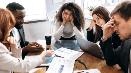 stressed business team